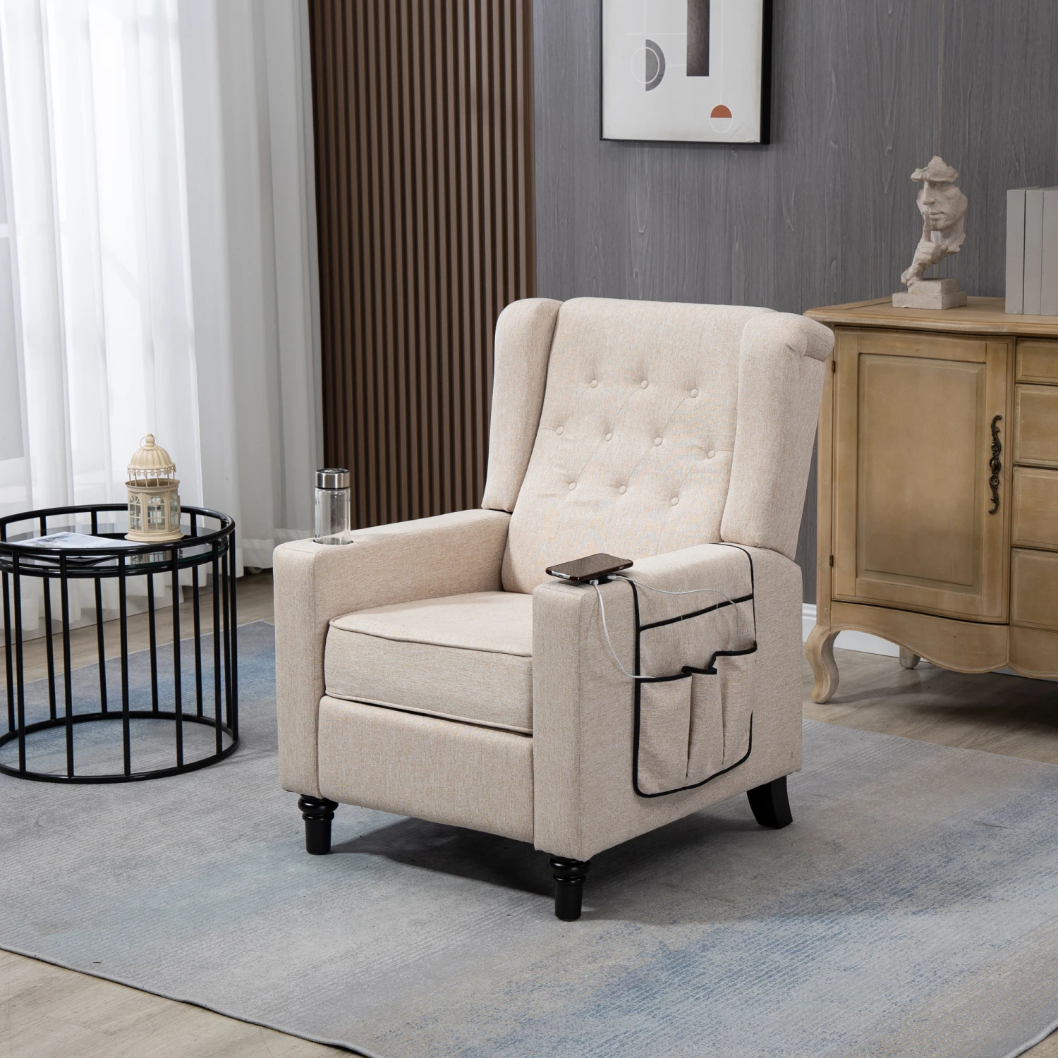 Modern Button Tufted Wingback Push Back Recliner Chair | Fabric Pushback Single Reclining Sofa | Bedroom Living Room Seating | K
Modern Button Tufted Wingback Push Back Recliner Chair | Fabric Pushback Single Reclining Sofa | Bedroom Living Room Seating | K