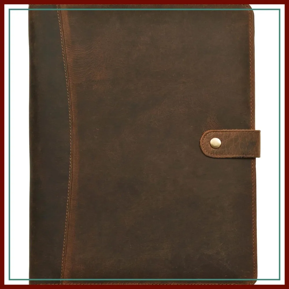Professional Leather Portfolio Organizer - Stylish Document Card Holder, Resume Folder for A4/Letter Size Legal Pad, Brown
Professional Leather Portfolio Organizer - Stylish Document Card Holder, Resume Folder for A4/Letter Size Legal Pad, Brown