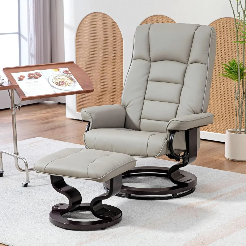 Faux Leather Reclining Chair, Swivel Ottoman Chair, Recliner with Ottoman with High Back and Wood Frame, Customized
Faux Leather Reclining Chair, Swivel Ottoman Chair, Recliner with Ottoman with High Back and Wood Frame, Customized