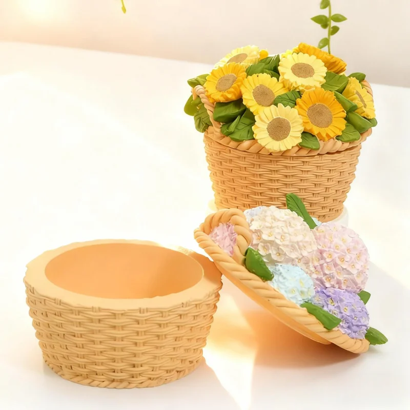 Sunflower Rose Flower Basket Shape Plaster Gypsum Storage Box Silicone Mold Storage Jar Candle Cup Home Decoration Mould
Sunflower Rose Flower Basket Shape Plaster Gypsum Storage Box Silicone Mold Storage Jar Candle Cup Home Decoration Mould