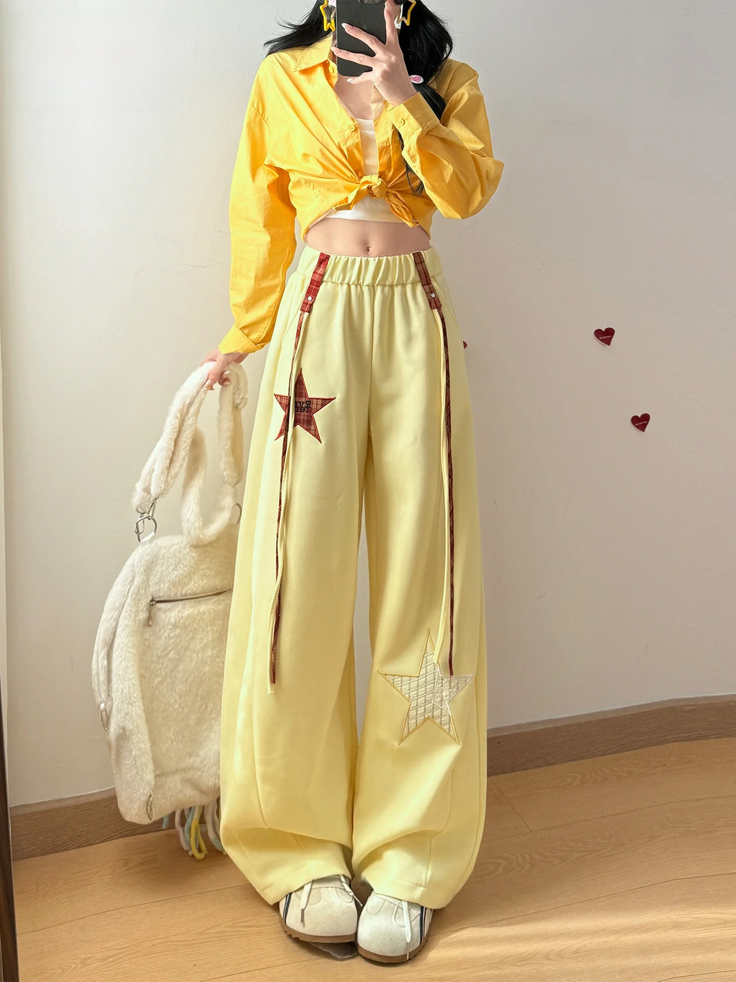 High Waist Wide Leg Casual Pants Women's Summer New Loose Drawstring Floor-Length Star Embroidery Trousers Casual Style
High Waist Wide Leg Casual Pants Women's Summer New Loose Drawstring Floor-Length Star Embroidery Trousers Casual Style