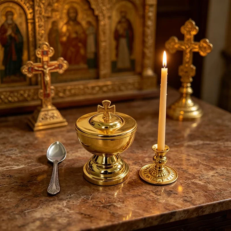 New 2026 Byzantine Gold Plated Holy Communion Chalice with Cross Lid for Church Eucharist Liturgy Christian Altar Vessel Decor
New 2026 Byzantine Gold Plated Holy Communion Chalice with Cross Lid for Church Eucharist Liturgy Christian Altar Vessel Decor