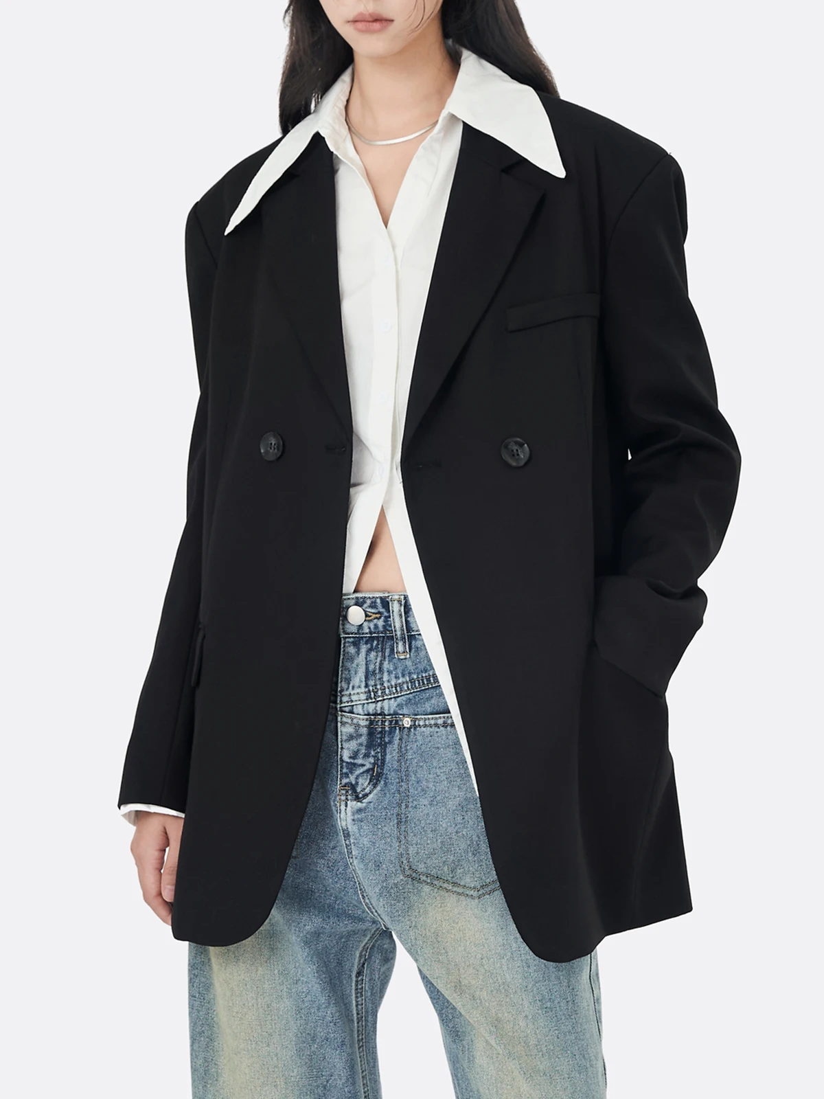 Женский пиджак Ambosc свободного кроя с отложным воротником, универсальная верхняя одежда из полиэстера, однотонный, на пуговицах
Женский пиджак Ambosc свободного кроя с отложным воротником, универсальная верхняя одежда из полиэстера, однотонный, на пуговицах