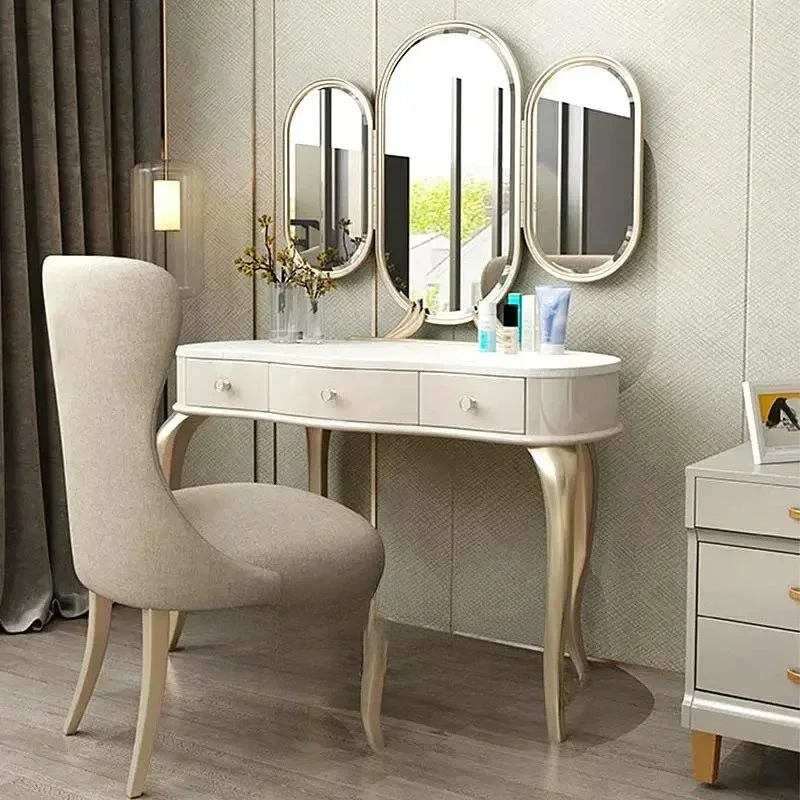 DSA light luxury solid wood dresser European high-end oval three-sided beauty mirror simple dressing table
DSA light luxury solid wood dresser European high-end oval three-sided beauty mirror simple dressing table