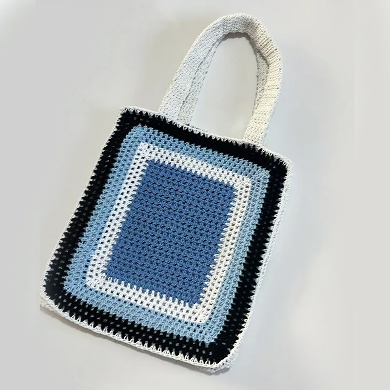 Handmade Crochet Tote Women Bag Rope Knitting Shoulder Bag Small Striped Handbags and Purses Hollow Woven Beach Bags NEW Shopper
Handmade Crochet Tote Women Bag Rope Knitting Shoulder Bag Small Striped Handbags and Purses Hollow Woven Beach Bags NEW Shopper