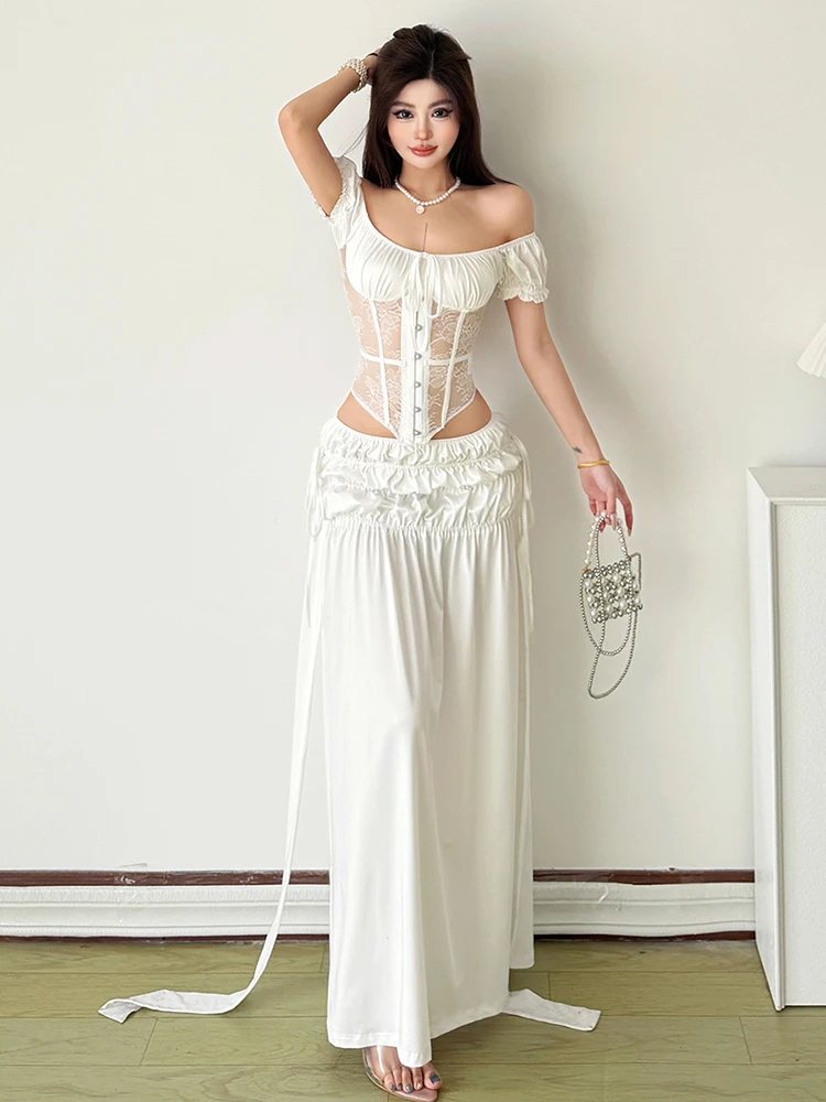 Whatiwear 2 Piece Set Women Sexy Elegant Slash Neck Single-Breasted Top+Ruched Ribbon Patchwork Skirt Chic Birthday Party Suits
Whatiwear 2 Piece Set Women Sexy Elegant Slash Neck Single-Breasted Top+Ruched Ribbon Patchwork Skirt Chic Birthday Party Suits