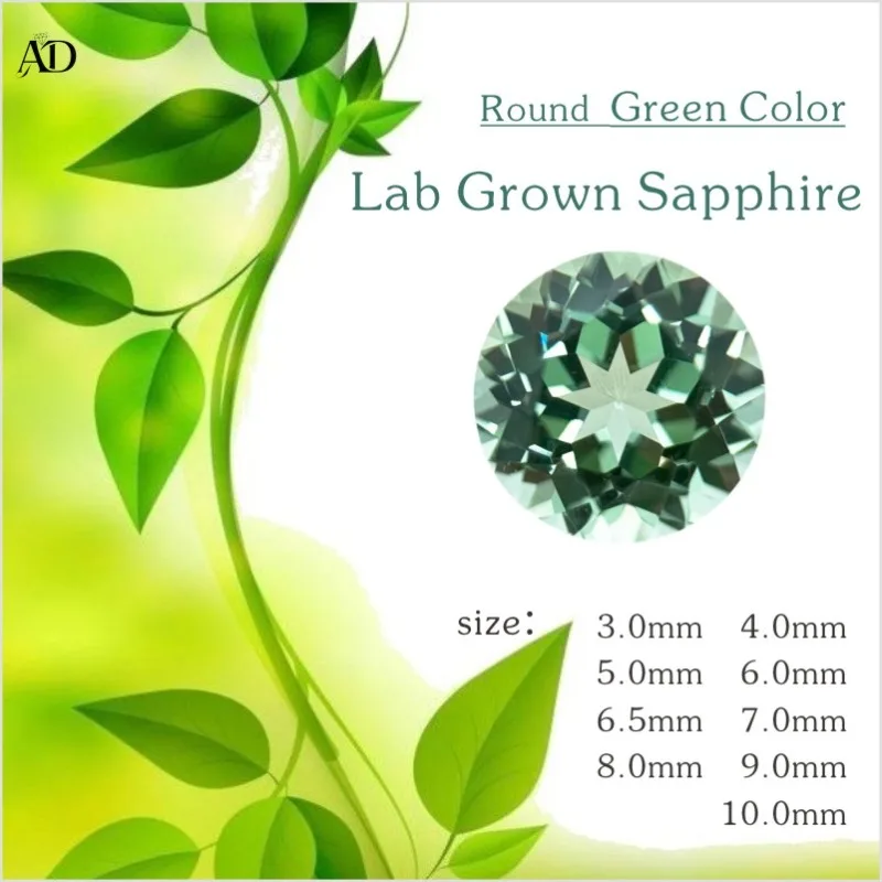 Lab Grown Sapphire Green Color Round Shape Charm Beads for Diy Jewelry Making Ring Selectable AGL Certificate
Lab Grown Sapphire Green Color Round Shape Charm Beads for Diy Jewelry Making Ring Selectable AGL Certificate