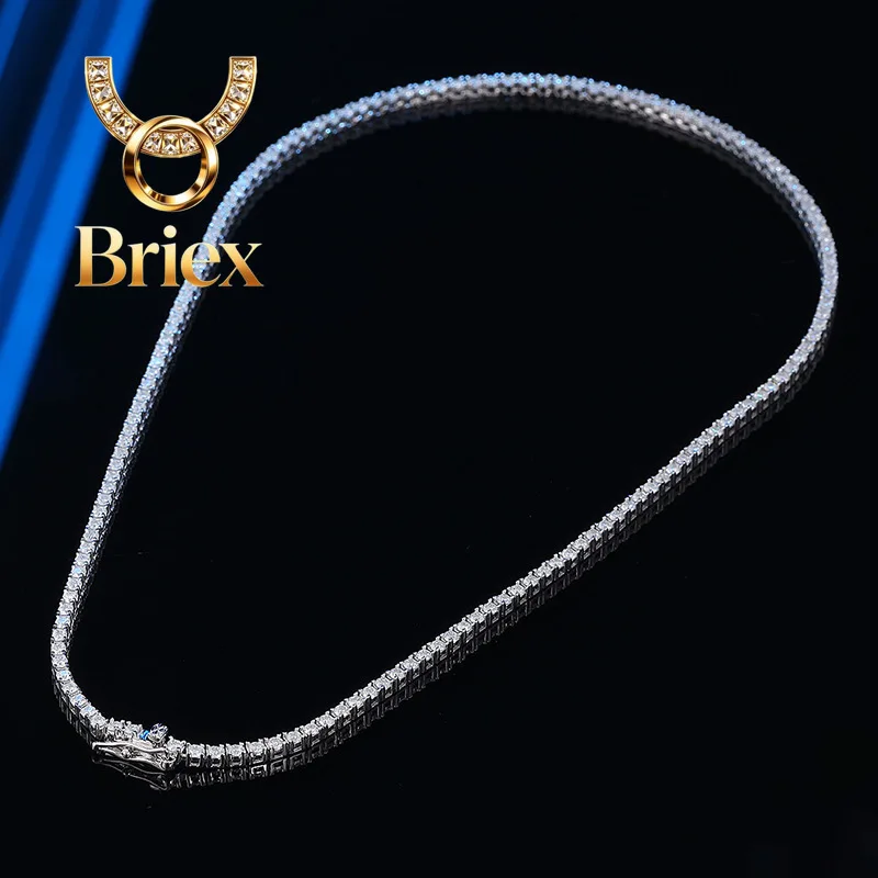 Briex Jewelry Luxury Solid Platinum PT950 Women's 2mm Mosane Diamond Necklace Single Row Diamond Clavicle Chain
Briex Jewelry Luxury Solid Platinum PT950 Women's 2mm Mosane Diamond Necklace Single Row Diamond Clavicle Chain