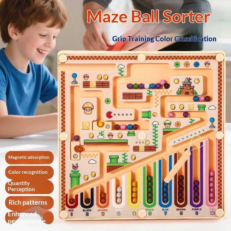 Magnetic maze toy, counting color sorting board, magnetic pen, ball rolling game, early education and puzzle toy
Magnetic maze toy, counting color sorting board, magnetic pen, ball rolling game, early education and puzzle toy