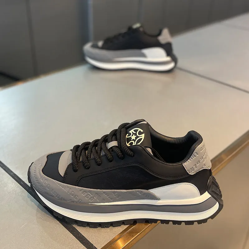 Mens Leather Dad Shoes Height Increasing Casual Chunky Sneakers Fashion Non-slip Soft Sole Sport Running Shoes Zapatos De Hombre
Mens Leather Dad Shoes Height Increasing Casual Chunky Sneakers Fashion Non-slip Soft Sole Sport Running Shoes Zapatos De Hombre