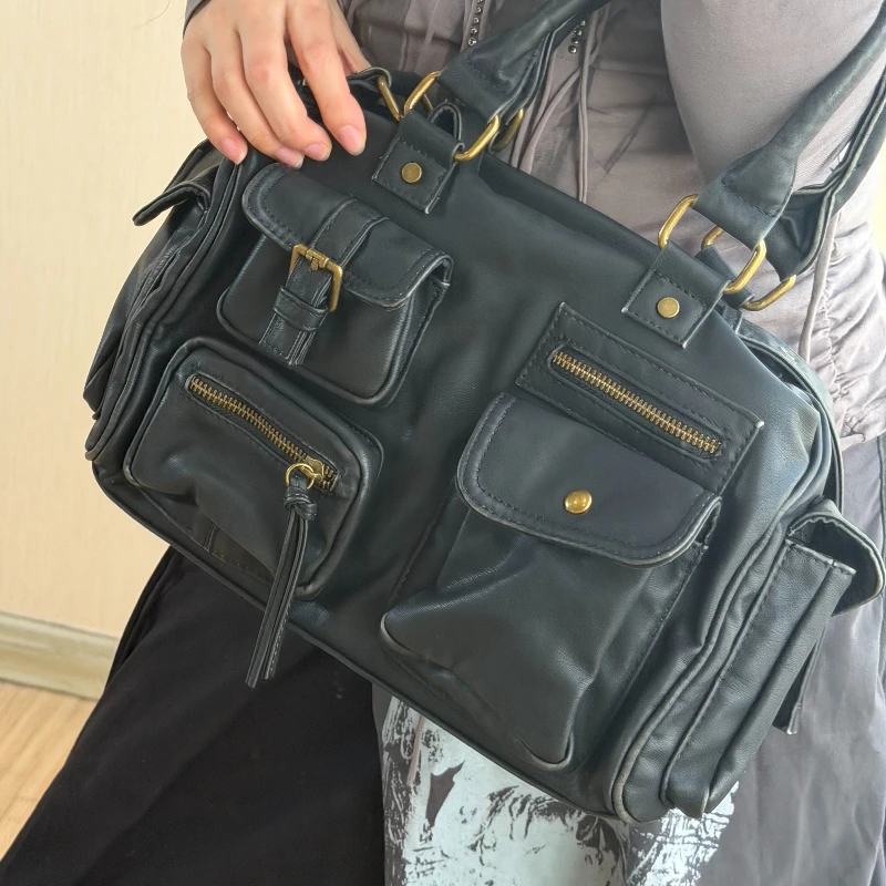 Vintage Multi-Pocket Large Capacity Tote Bag Hot Girl Utility Workwear Shoulder Crossbody Purse for Daily Commute Сумка Y2K
Vintage Multi-Pocket Large Capacity Tote Bag Hot Girl Utility Workwear Shoulder Crossbody Purse for Daily Commute Сумка Y2K