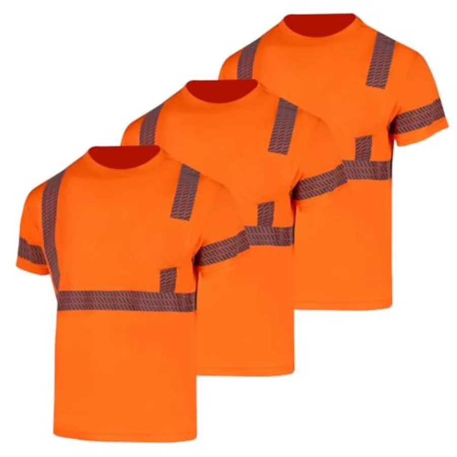 High Visibility Short Sleeve Safety T-Shirts with Reflective Strips for Men Class 3 Hi Vis Construction Work Shirts
High Visibility Short Sleeve Safety T-Shirts with Reflective Strips for Men Class 3 Hi Vis Construction Work Shirts