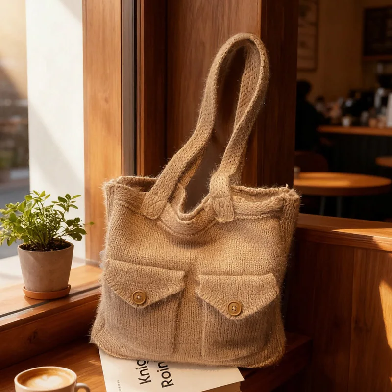 New Winter Knitted Top Handle Bag Women Lazy Style Large Capacity Shoulder Bag Comfortable and Versatile Texture Commuting Bag
New Winter Knitted Top Handle Bag Women Lazy Style Large Capacity Shoulder Bag Comfortable and Versatile Texture Commuting Bag
