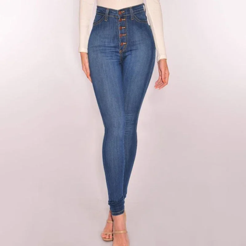 Spring Europe and the United States high waist raise hip breasted large size fitness elastic pear figure jeans woman
Spring Europe and the United States high waist raise hip breasted large size fitness elastic pear figure jeans woman