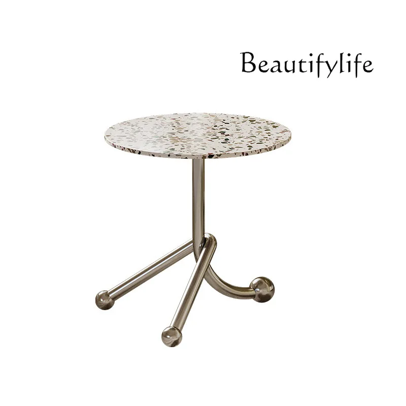 Light luxury European retro terrazzo small coffee table sofa side storage removable round designer
Light luxury European retro terrazzo small coffee table sofa side storage removable round designer