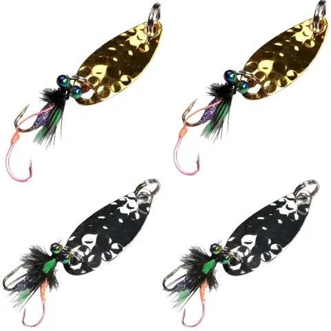 wondersee 4pcs 3pcs Metal Spoons Metal Spinner Jig 1.8g 2.5g 3.5g 5.3g Lure Trout Chub Perch Salmon Wobbler Willow Leaf Blade