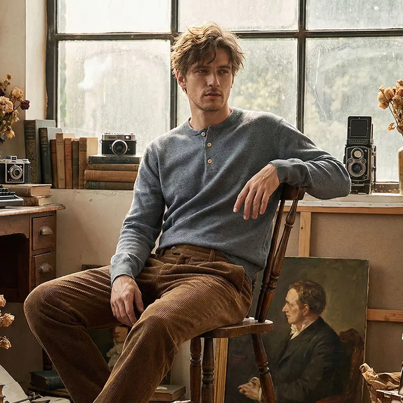 Мужские однотонные трикотажные свитера-поло с воротником хенли, весенние пуловеры в стиле хип-хоп, мягкие, удобные, классические, с длинным рукавом
Мужские однотонные трикотажные свитера-поло с воротником хенли, весенние пуловеры в стиле хип-хоп, мягкие, удобные, классические, с длинным рукавом