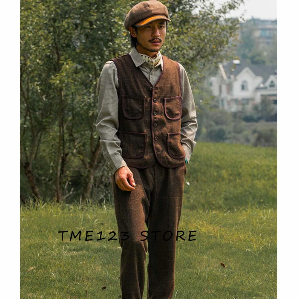 Men's Woolen V-Neck Single Breasted Vest Formal Wear Suit Best Steampunk Gothic Chaleco Wang Male Vests Elegant Suits Waistcoat
Men's Woolen V-Neck Single Breasted Vest Formal Wear Suit Best Steampunk Gothic Chaleco Wang Male Vests Elegant Suits Waistcoat