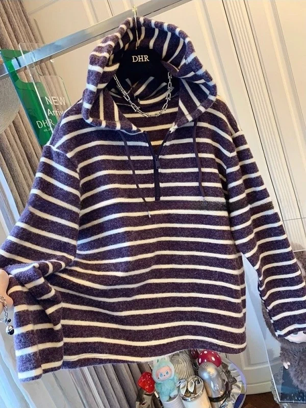 ex Oversized Hoodie Striped f Zip up Sweatirt Casual Loose Fit Autumn Winter Streetwear Korean Sle Warm Thiened
ex Oversized Hoodie Striped f Zip up Sweatirt Casual Loose Fit Autumn Winter Streetwear Korean Sle Warm Thiened