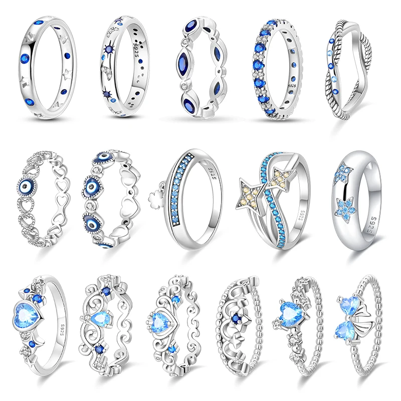 New 925 Sterling Silver Blue Diamond Eyes Ring Original Design Zircon Finger Rings for Women High Quality Wedding Jewelry Gift
New 925 Sterling Silver Blue Diamond Eyes Ring Original Design Zircon Finger Rings for Women High Quality Wedding Jewelry Gift