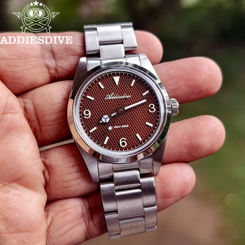 ADDIESDIVE 36mm Luxury Brown Watch New Domed Glass 100m Waterproodf 316L Stainless Steel Luminous Business Quartz Wristwatch
ADDIESDIVE 36mm Luxury Brown Watch New Domed Glass 100m Waterproodf 316L Stainless Steel Luminous Business Quartz Wristwatch