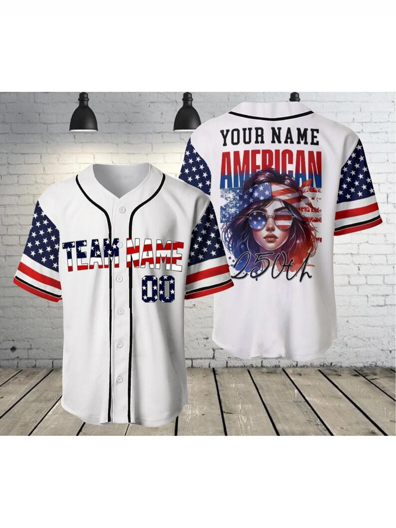 Custom American Flag Baseball Jersey Personalized Name Number Breathable Button Shirt Patriotic Sports Uniform For Men Wome
Custom American Flag Baseball Jersey Personalized Name Number Breathable Button Shirt Patriotic Sports Uniform For Men Wome