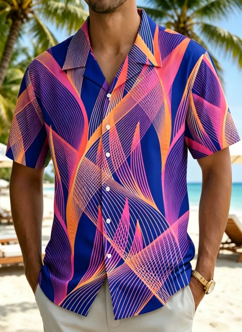 Men's Retro Color Block Art Print Shirt, Classic Vintage Style for Camping, Hiking, Beach Vacations & Outdoor Activities
Men's Retro Color Block Art Print Shirt, Classic Vintage Style for Camping, Hiking, Beach Vacations & Outdoor Activities