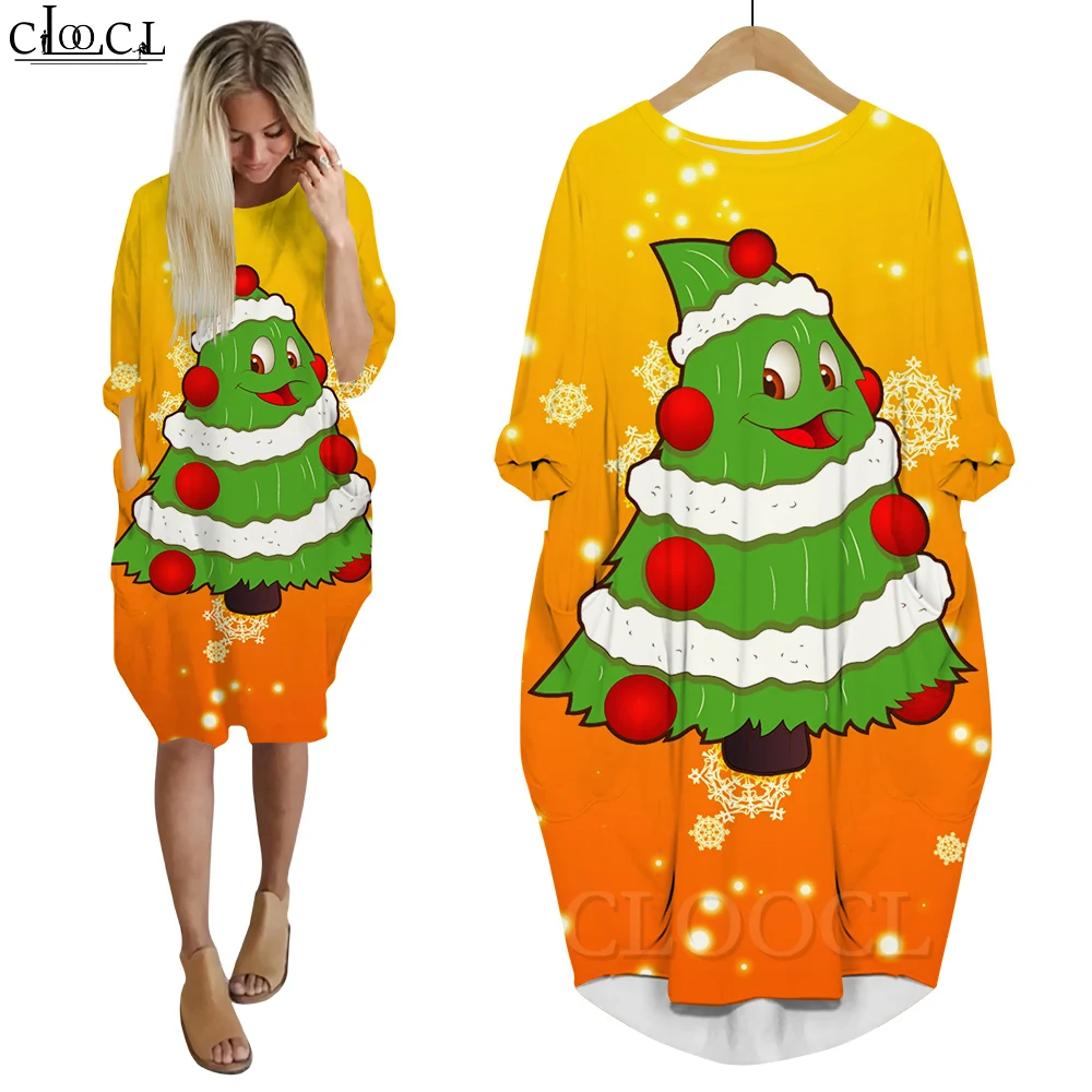CLOOCL Christmas Dresses Women Long Sleeve Double Pockets Robe Oversized Cartoon Funny Christmas Tree Printing Dress
CLOOCL Christmas Dresses Women Long Sleeve Double Pockets Robe Oversized Cartoon Funny Christmas Tree Printing Dress