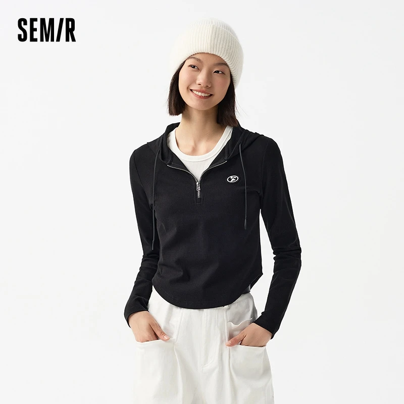 Semir Long Sleeve T-Shirt Women Short Skinny Garment for Petite Women Versatile Elegant Spring Casual Hooded Top Trendy
Semir Long Sleeve T-Shirt Women Short Skinny Garment for Petite Women Versatile Elegant Spring Casual Hooded Top Trendy