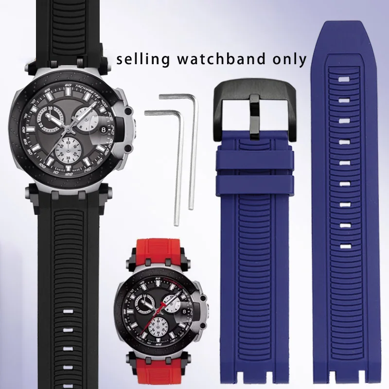 Concave convex silicone wristband for Tissot MotoGP racing series T115.417/427 rubber watch strap accessories bracelet 22MM
Concave convex silicone wristband for Tissot MotoGP racing series T115.417/427 rubber watch strap accessories bracelet 22MM