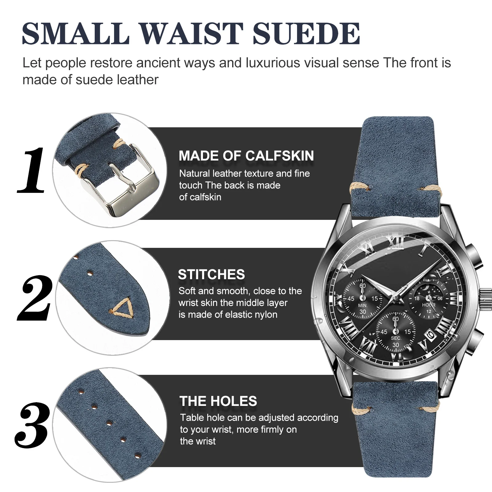 Men Watchband Retro Style Cowhide Adjustable Strap Replacement Wristwatch Band Soft Comfort Daily Use Gift
Men Watchband Retro Style Cowhide Adjustable Strap Replacement Wristwatch Band Soft Comfort Daily Use Gift