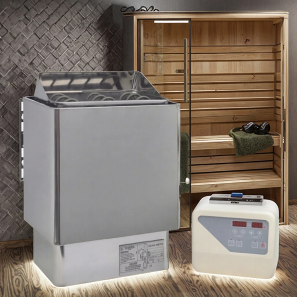 Stainless Steel Sauna Heater, 4-Person Dry Sauna Stove with Lava Rocks and Remote Control
Stainless Steel Sauna Heater, 4-Person Dry Sauna Stove with Lava Rocks and Remote Control