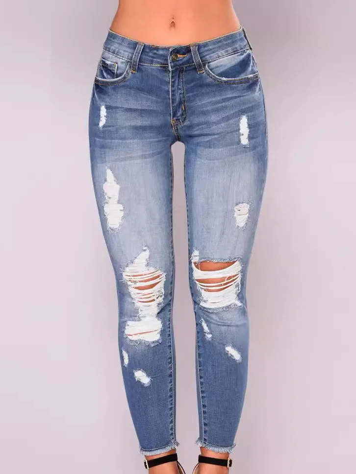 Облегающие однотонные длинные брюки на пуговицах, уличные повседневные женские джинсы, весенний сезон, эластичная эластичная резинка на талии 
Облегающие однотонные длинные брюки на пуговицах, уличные повседневные женские джинсы, весенний сезон, эластичная эластичная резинка на талии