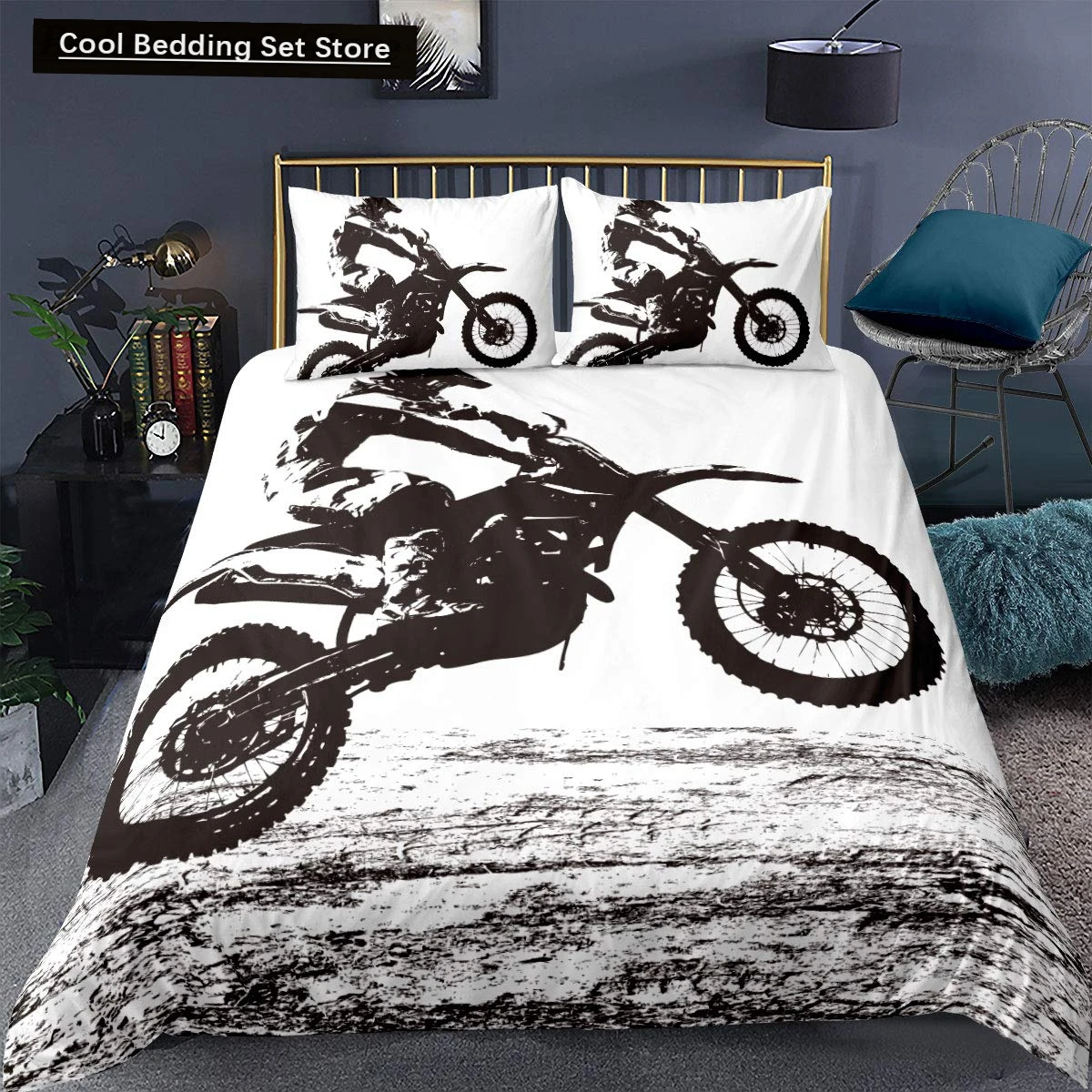 Dirt Bike King Queen Duvet Cover Motocross Sports Bedding Set Motorcycle Quilt Cover Youth Cool Black White Soft Comforter Cover
Dirt Bike King Queen Duvet Cover Motocross Sports Bedding Set Motorcycle Quilt Cover Youth Cool Black White Soft Comforter Cover