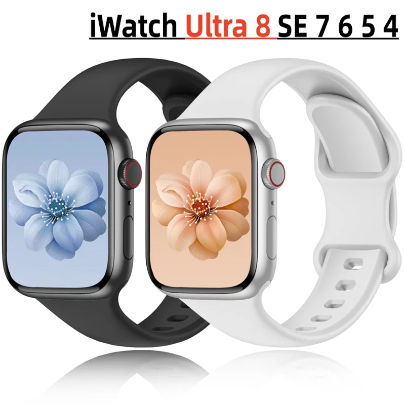 Silicone Strap For Apple Watch Band 49mm 41mm 42mm 45mm 44mm 38mm 40mm Rubber Correa Bracelet IWatch series 9 7 SE 6 8 3 Ultra 2
Silicone Strap For Apple Watch Band 49mm 41mm 42mm 45mm 44mm 38mm 40mm Rubber Correa Bracelet IWatch series 9 7 SE 6 8 3 Ultra 2