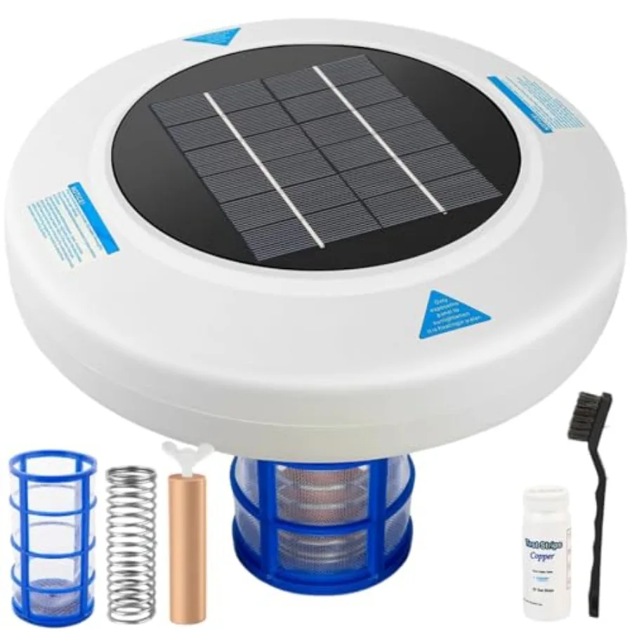 Solar Pool Ionizer - Floating Pool Cleaner for Swimming Pools Up to 45000 Gallons Large Solar Panel and Durable Copper Anode Cl
Solar Pool Ionizer - Floating Pool Cleaner for Swimming Pools Up to 45000 Gallons Large Solar Panel and Durable Copper Anode Cl