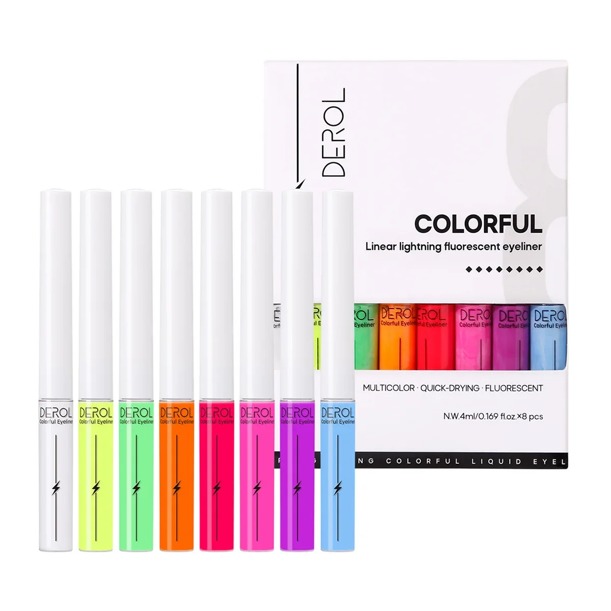 DEROL Fluorescent Eyeliner, Quick-drying Water-soluble Neon Eyeliner Fluorescent 8-color Kit Eyeliner
DEROL Fluorescent Eyeliner, Quick-drying Water-soluble Neon Eyeliner Fluorescent 8-color Kit Eyeliner
