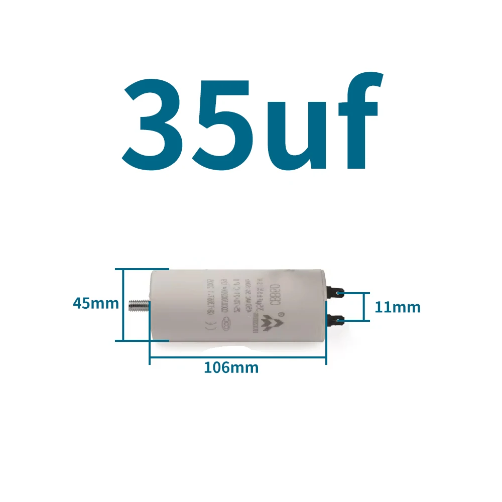 35uF Air Compressor 35uF Capacitor for 35uF Capacitor 450V Bottom Screw Air Compressor Washer Car Wash Accessories Replacement
35uF Air Compressor 35uF Capacitor for 35uF Capacitor 450V Bottom Screw Air Compressor Washer Car Wash Accessories Replacement