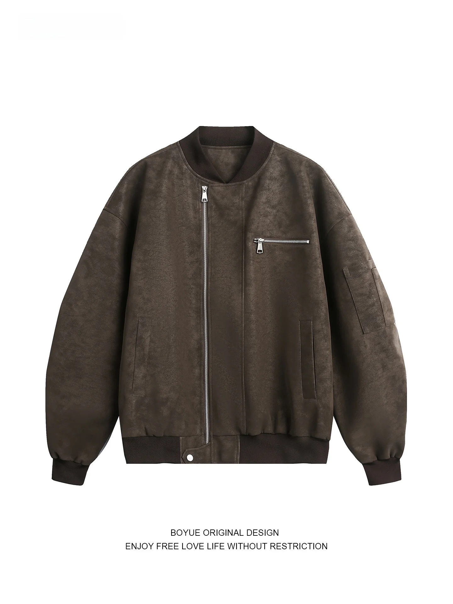 Boyue Waed Dyed Motorcycle Leather Jaet Men's Baseball Sle Zipper Workwear Outerwear Casual Loose Fit Polyester Fiber
Boyue Waed Dyed Motorcycle Leather Jaet Men's Baseball Sle Zipper Workwear Outerwear Casual Loose Fit Polyester Fiber