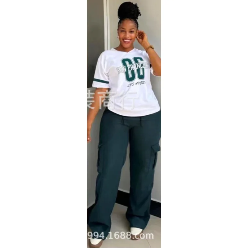 Customized Customized 2 Pieces Women's Sets 2025 Spring Summer Pocket Pullover Suit Short Sleeve Tops And Pants Suits Two Piece
Customized Customized 2 Pieces Women's Sets 2025 Spring Summer Pocket Pullover Suit Short Sleeve Tops And Pants Suits Two Piece