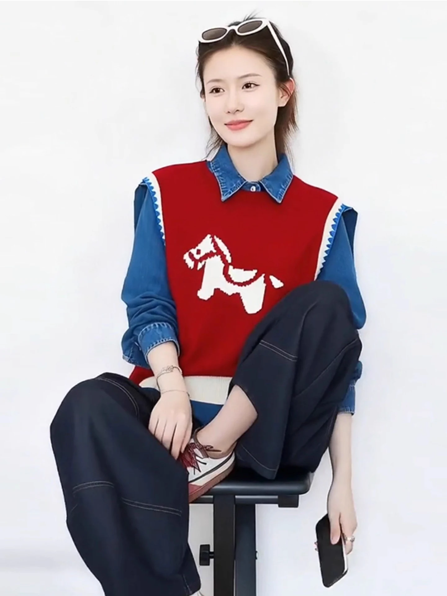 Cisas Theme Red Knitted Vest Women's Outerwear Layering Faionable Animal Pattern Polyester Fiber Commute Sle Winter Top
Cisas Theme Red Knitted Vest Women's Outerwear Layering Faionable Animal Pattern Polyester Fiber Commute Sle Winter Top