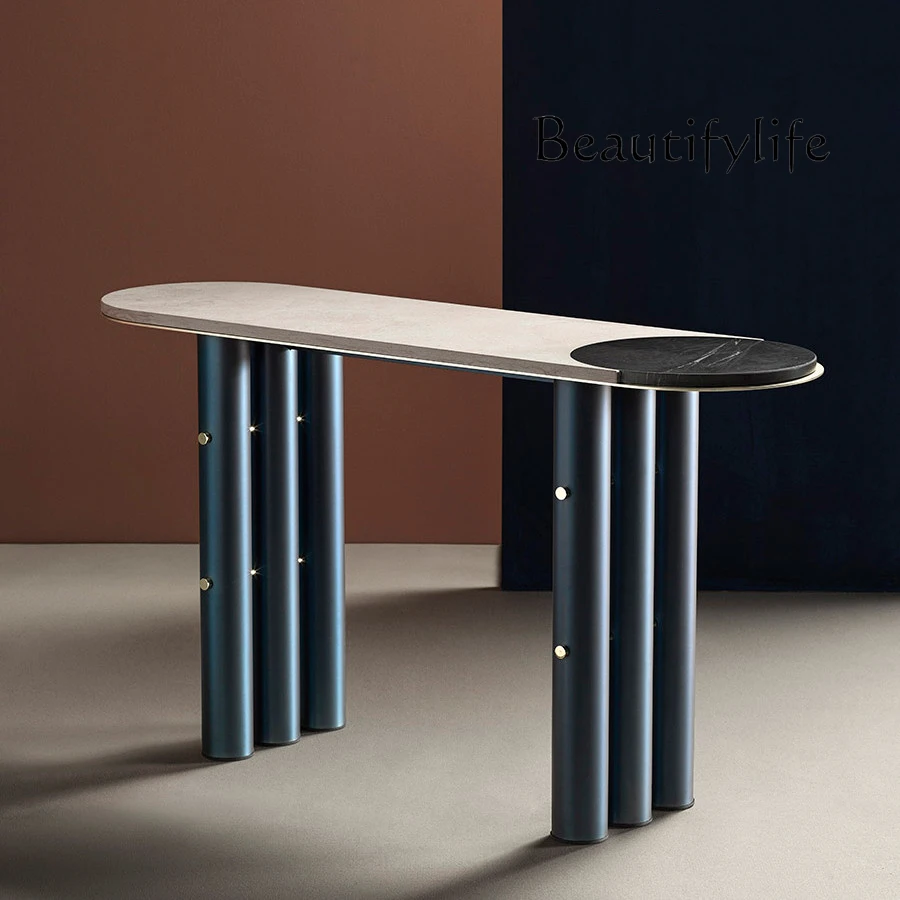 Italian light luxury strip case Zhuo modern simple natural travertine strip against the wall entrance table
Italian light luxury strip case Zhuo modern simple natural travertine strip against the wall entrance table