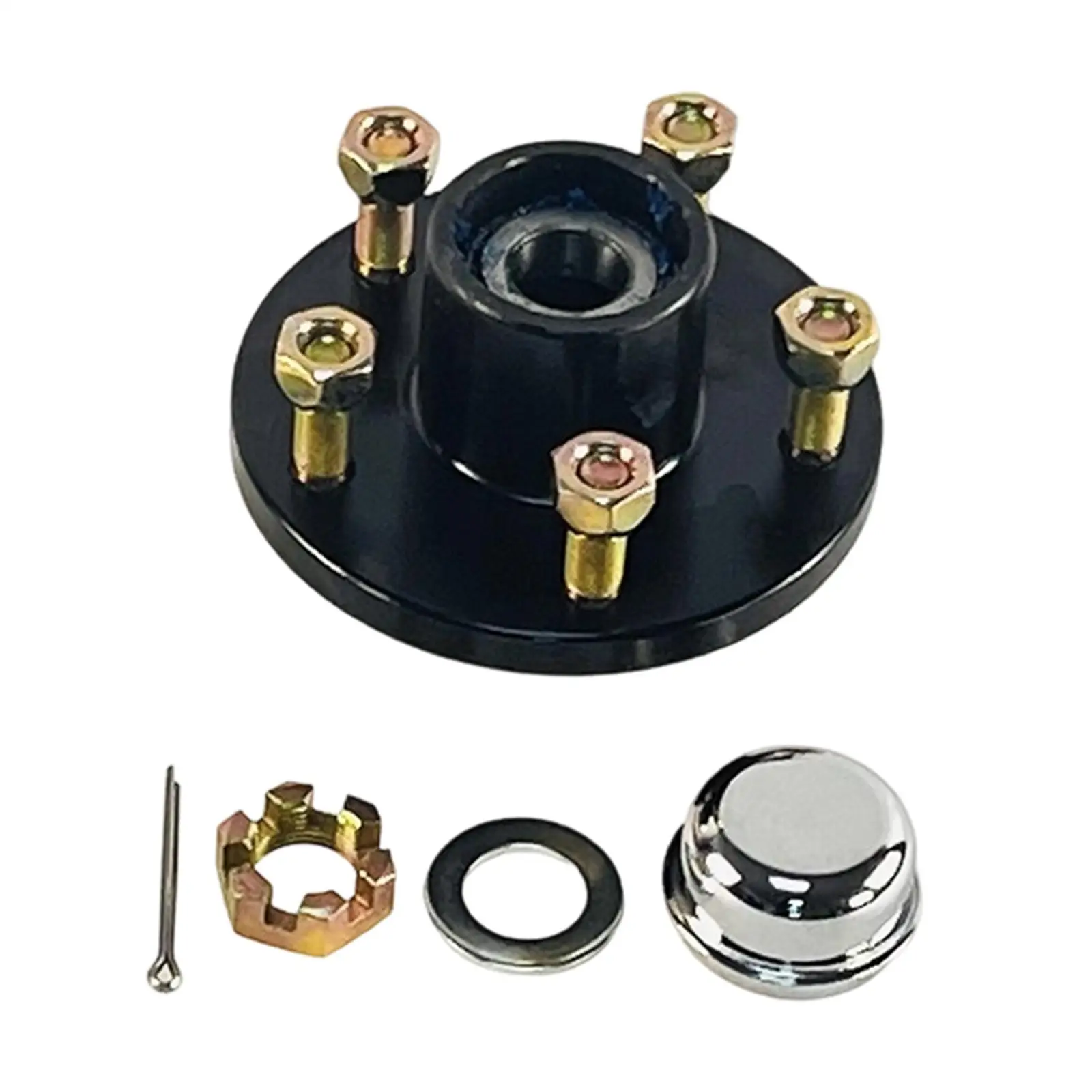 Trailer Hub Kit Easy to Install Replacement with Dust Cap for 2000 lbs Trailer Axles 5 on 4.5 Fits 1-1/16 inch Straight Spindle
Trailer Hub Kit Easy to Install Replacement with Dust Cap for 2000 lbs Trailer Axles 5 on 4.5 Fits 1-1/16 inch Straight Spindle