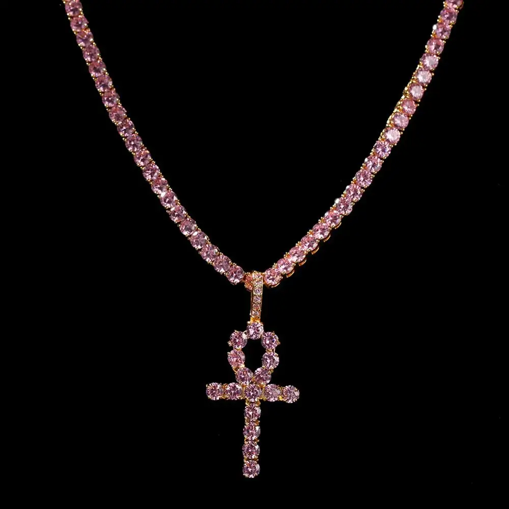 5 мм розовый кубический цирконий Bling Iced Out теннисная цепочка с подвесками Ankh Cross для мужчин и женщин хип-хоп рэпер ювелирные изделия
5 мм розовый кубический цирконий Bling Iced Out теннисная цепочка с подвесками Ankh Cross для мужчин и женщин хип-хоп рэпер ювелирные изделия