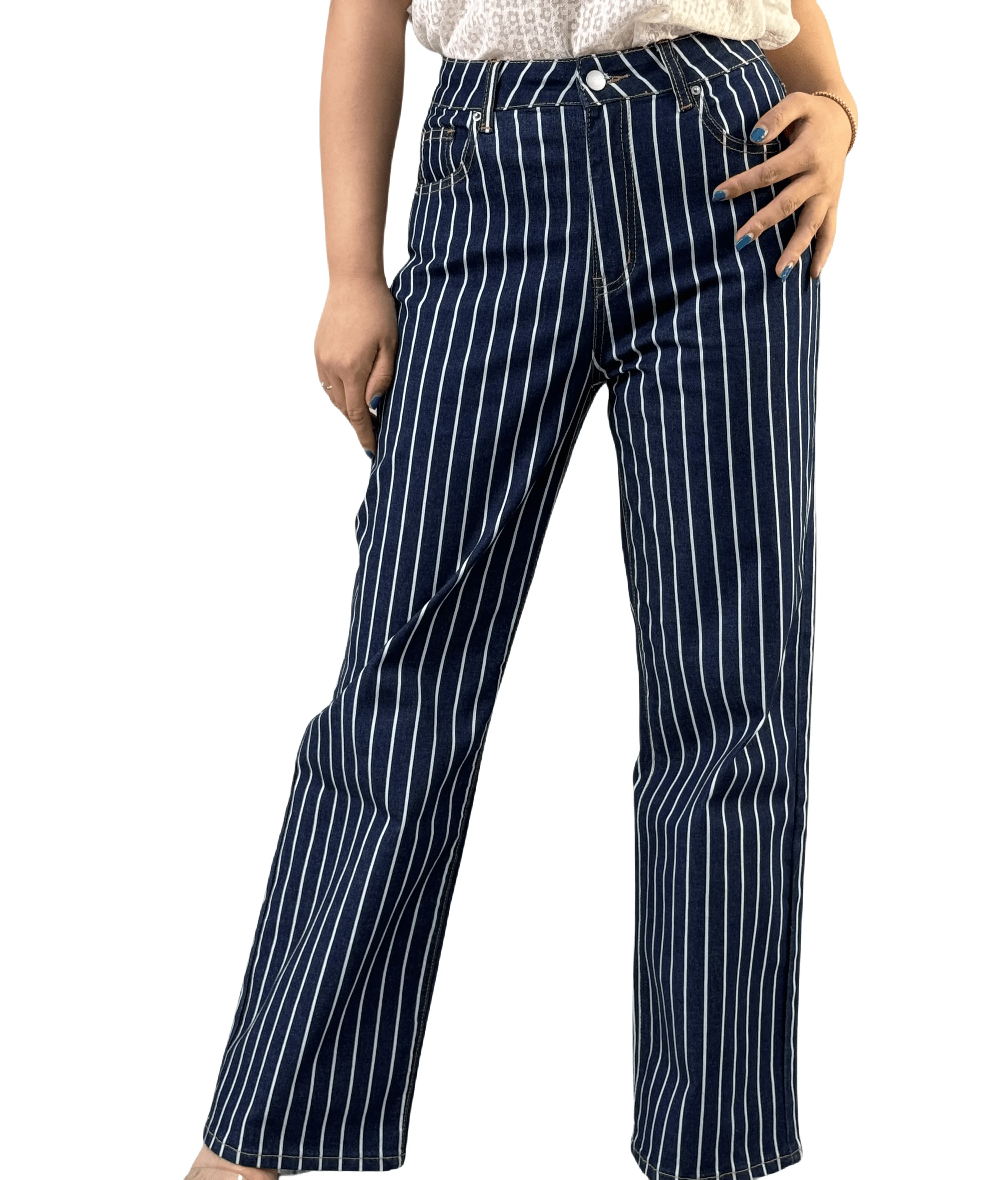 Casual Women's Jeans Tight Fitting Wide Leg Style Blue And White Stripes Pattern Suitable For All Seasons Free Shipping
Casual Women's Jeans Tight Fitting Wide Leg Style Blue And White Stripes Pattern Suitable For All Seasons Free Shipping