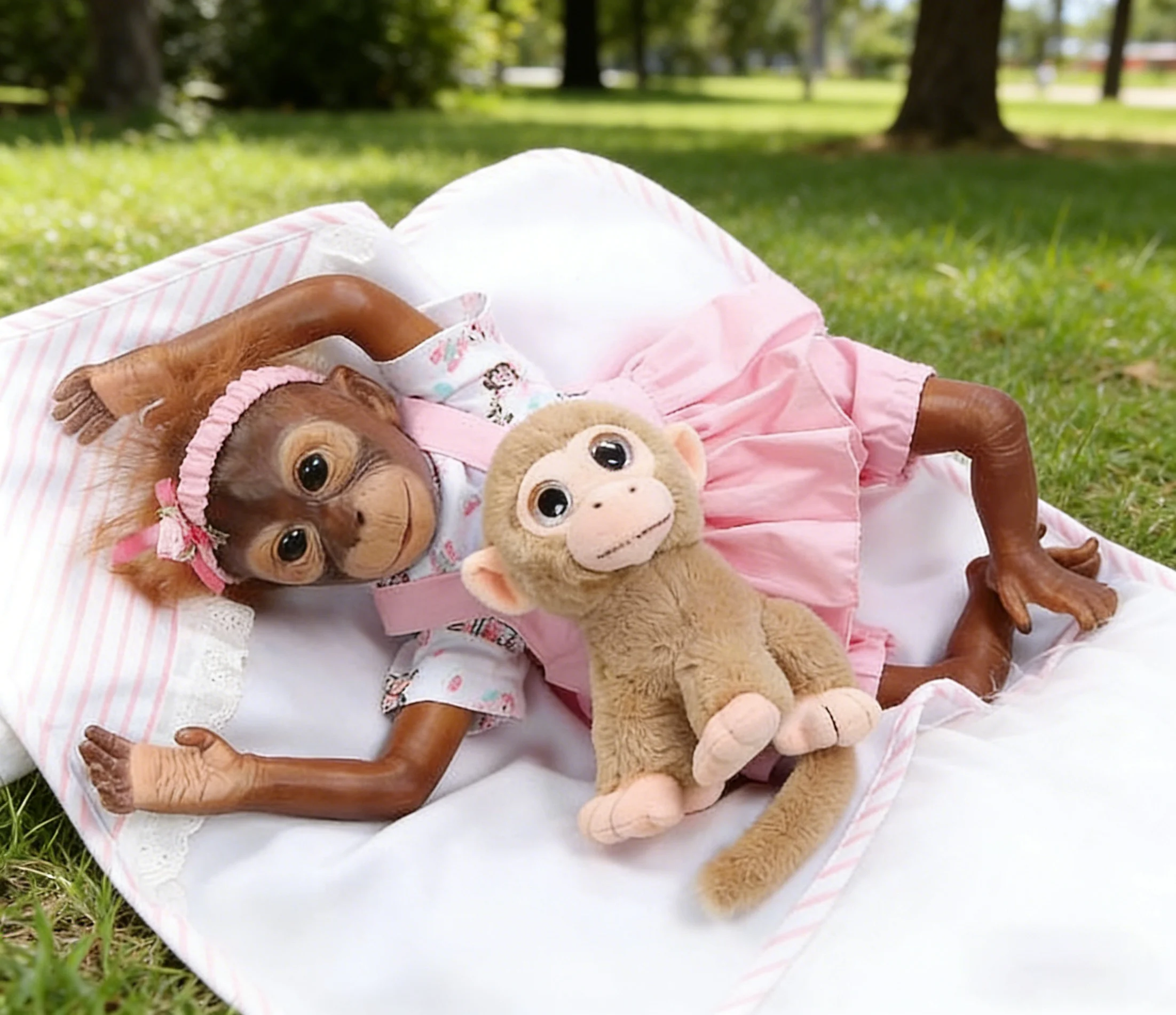 Lifelike Orangutan Reborn Doll, Ultra-Detailed Baby Monkey Toy with Cute Dress, Great for Photography & Display
Lifelike Orangutan Reborn Doll, Ultra-Detailed Baby Monkey Toy with Cute Dress, Great for Photography & Display