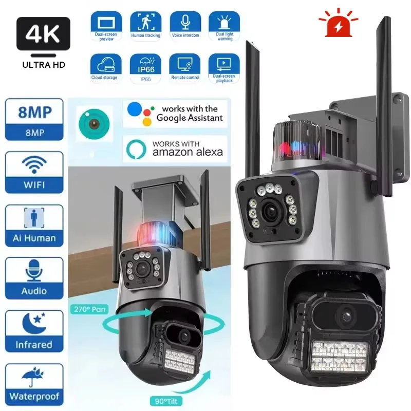 8-мегапиксельная Wi-Fi камера, уличная 8-кратная двусторонняя аудио IP-камера, защита безопасности, PTZ-камеры видеонаблюдения, умная камера видеонаблюдения с двумя объективами
8-мегапиксельная Wi-Fi камера, уличная 8-кратная двусторонняя аудио IP-камера, защита безопасности, PTZ-камеры видеонаблюдения, умная камера видеонаблюдения с двумя объективами