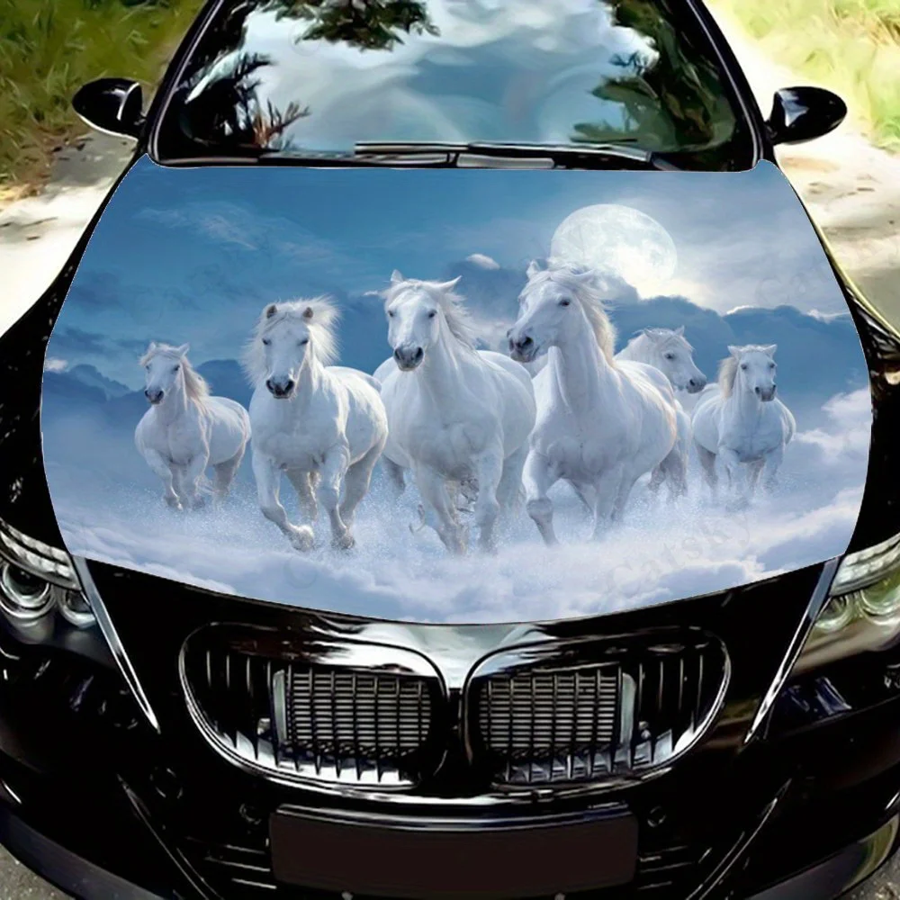 White Horse Car Hood Sticker, Waterproof Self-adhesive Body Packaging Film, Universal Car Surface Protection Decoration, Enhanci
White Horse Car Hood Sticker, Waterproof Self-adhesive Body Packaging Film, Universal Car Surface Protection Decoration, Enhanci