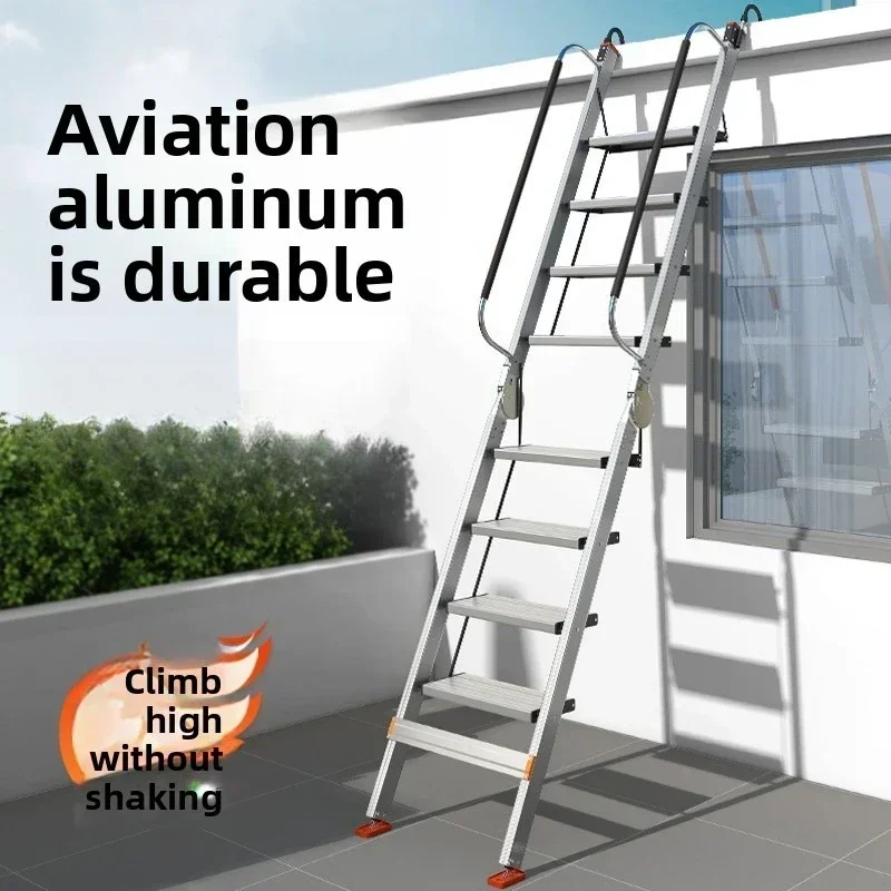 Firm Aluminum alloy ladder Household folding ladder Attic ladder Straight ladder Escalator
Firm Aluminum alloy ladder Household folding ladder Attic ladder Straight ladder Escalator
