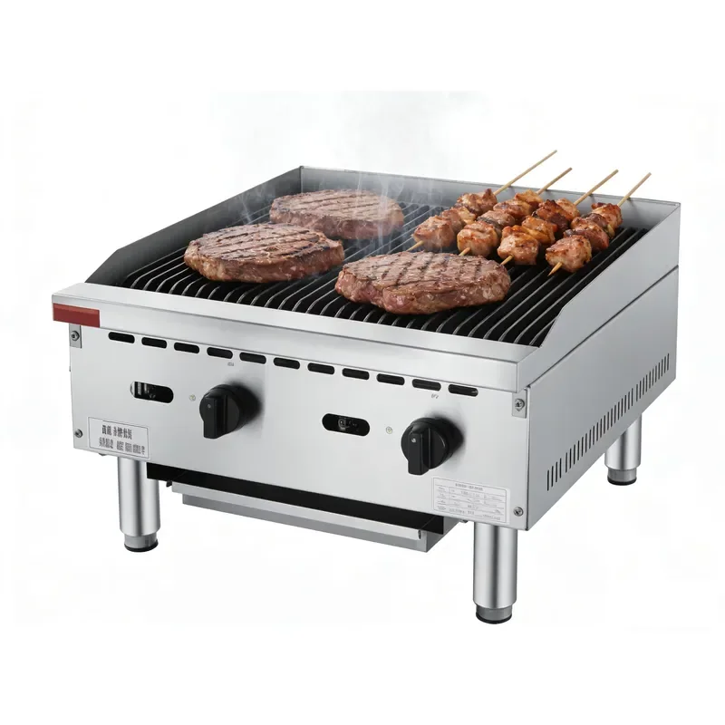Portable Gas Charbroiler for Small Spaces Lava Rock BBQ Grill for Cooking in Hotel Restaurant Kitchen Equipment
Portable Gas Charbroiler for Small Spaces Lava Rock BBQ Grill for Cooking in Hotel Restaurant Kitchen Equipment